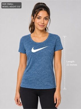 Nike Women's Dri-FIT Heather Blue Short Sleeve
Athletic Performance
